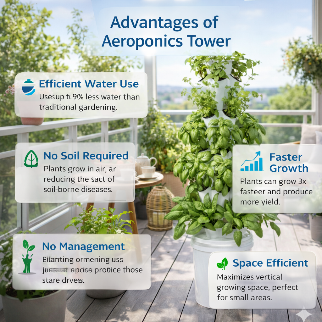 Aeroblooms Atlas 20 planter Aeroponics, Hydroponics Tower