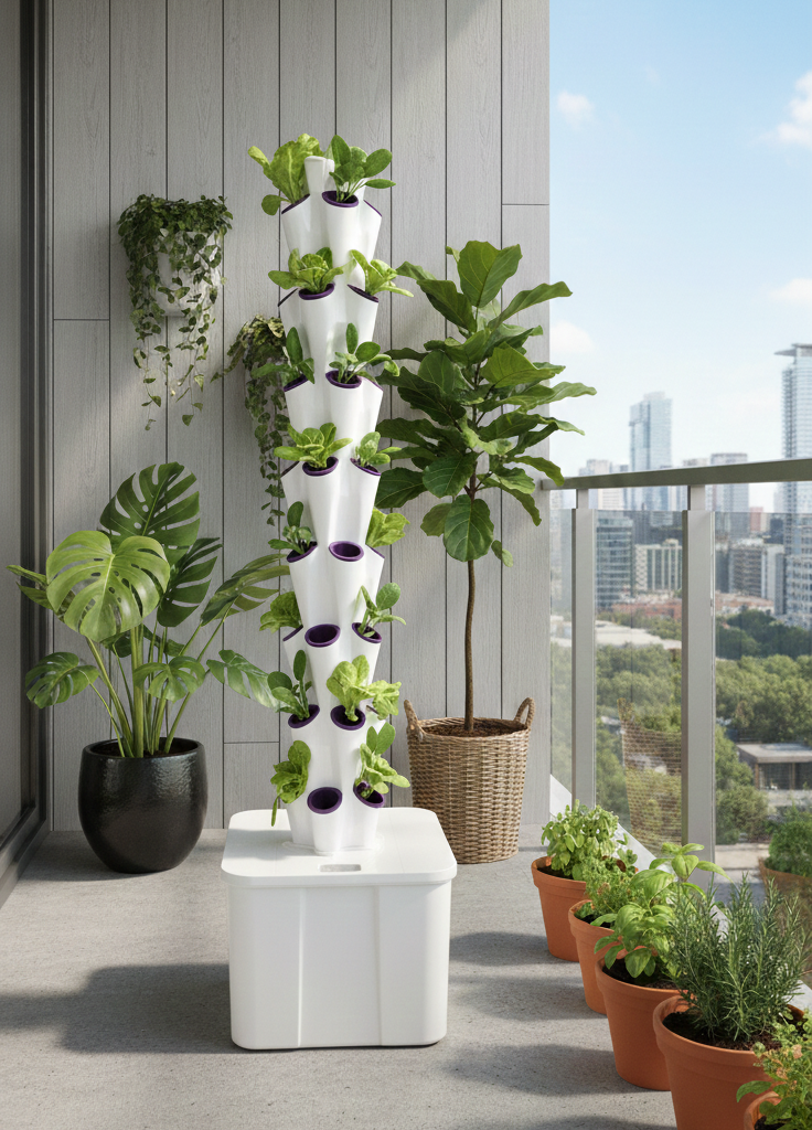 Aerobloom Atlas 40 planter Aeroponics, hydroponics Tower for home